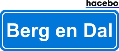 Hacebo - Plaatsnaam Sticker - 29x10 CM - Berg en Dal sticker - Verkeersborden sticker - grappige cadeaus - Berg en Dal