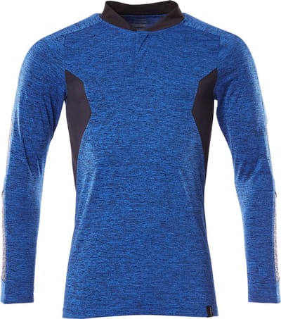 Mascot Accelerate Poloshirt, met lange mouwen 18081-810 - helder blauw-gemêleerd/donkermarine - 3XL
