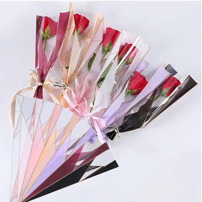 150 stuks bloemenwikkelpapier in 6 kleuren voor rozen, waterdicht bloemverpakking, 17,7 x 5 x 1,6 inch, ideaal voor boeketten en bloemisten