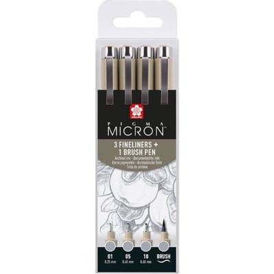 Feutres - Dessin - Esquisse - Pigma Micron 05 - Sakura - Gris froid clair - 4 tailles gris