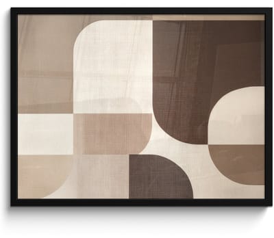 Poster in lijst - Fotolijst 80x60 cm - Posters - Geometrisch - Geweven structuur - Modern - Posterlijst zwart - Decoratie - Wanddecoratie woonkamer - Muurdecoratie slaapkamer