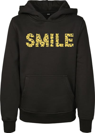 Mister Tee - Yellow Smile Box Kinder hoodie/trui - Kids 122/128 - Zwart