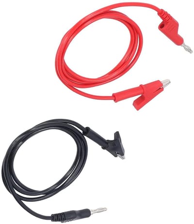 Siliconen Testkabel - Stekkersnoer Klem - Accu Testen - 3000V 20A - 4MM Bananenstekker - Zwart/Rood