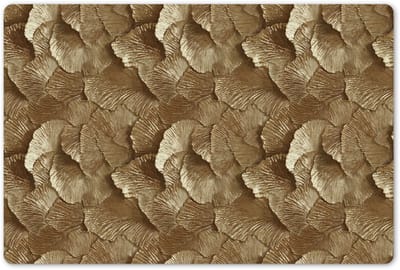Placemats 45x30 cm - Placemat kunststof - 1 stuk - Organisch - Patroon - Bladeren - Goud - Borden onderleggers - Decoratie voor op tafel - Keuken tafeldecoratie accessoires - Vinyl onderlegger - Tafelversiering