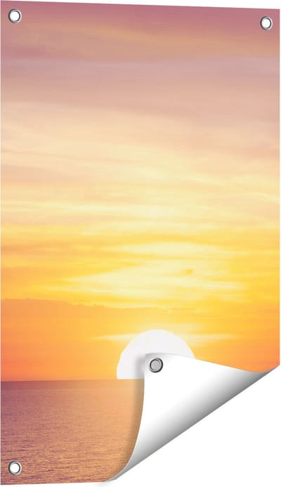 Gards Tuinposter Zonsondergang op de Zee - 40x60 cm - Tuindoek - Tuindecoratie - Wanddecoratie buiten - Tuinschilderij