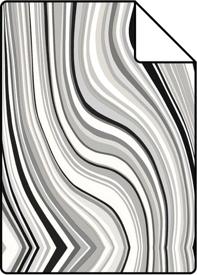 Proefstaal Origin Wallcoverings behang grafische lijnen zwart en wit - 26,5 x 21 cm - 347230-S