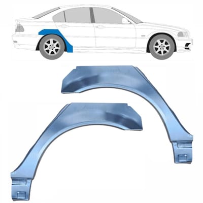 Reparatiepaneel achterspatbord voor BMW 3 E46 1998-2006 / Links + Rechts / Set