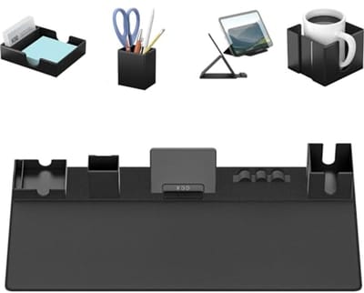 6-in-1 Bureau Organizer en Muismat - Multifunctioneel Bureau Accessoire voor Tablet, Beker, Pennen, Kabels en Meer