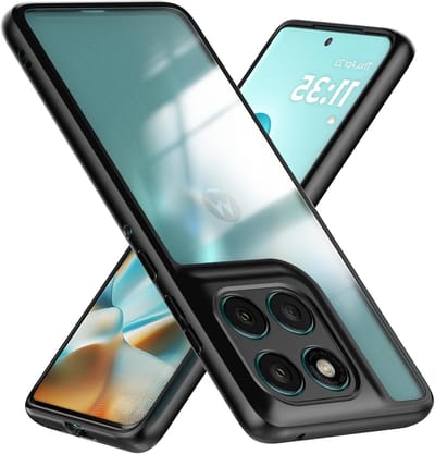 Dunne en Slanke Shockproof Hoes voor Motorola Edge 60 Fusion - Transparante Hard Back met TPU Bumper, Bescherming tegen Stoten en Krassen