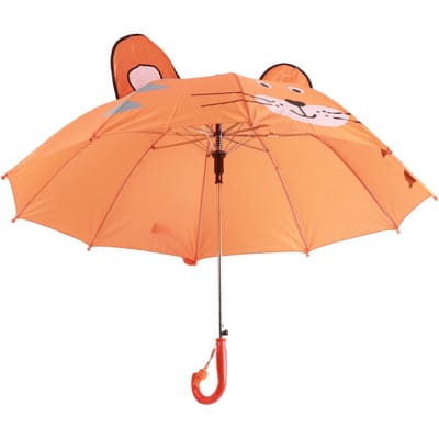 Kinderparaplu Mooie Cartoon Dier Eenvoudige Bediening Lichtgewicht Meisjesparaplu voor Regenachtig Weer Transparant beige