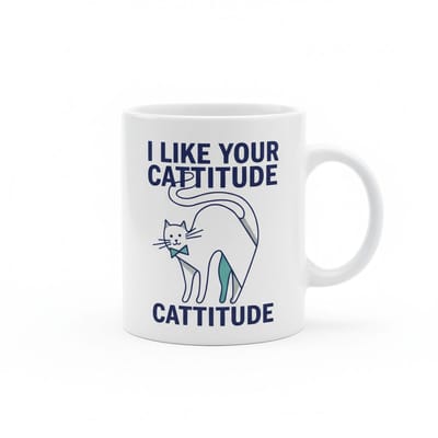 I Like Your Cattitude Mok - 330ml Keramische Koffiekop met Stijlvol Kat Design