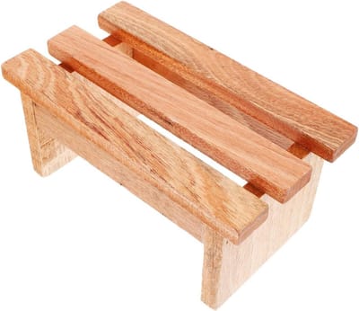 SnelShoppen - Houten Voetkruk voor Badkamer, Compacte Voetensteun voor Sauna, Multifunctionele Opstapkruk, Stabiele Voetenbank voor Woonkamer en Slaap
