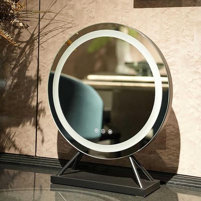 Verlichte Make-up Spiegel - Tafelspiegel LED - Make-up Aanbrengen - Dimbare Helderheid - 30cm - Goud