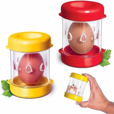 Ei Dunschiller - Keuken Gadget - Snel Eieren Pellen - Handmatig Ontwerp - 2 Stuks - Rood Geel Wit Zwart