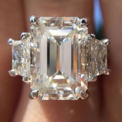 Elegante Klassieke Koperkleurige Vierkante Ring voor Vrouwen Mode Metalen Inleg Witte Stenen Ring Sieraden 6