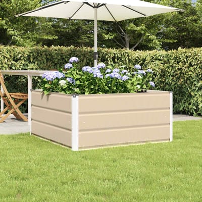 vidaXL - Plantenbak - Ivoor - 100 - x - 100 - x - 45 - cm - Staal