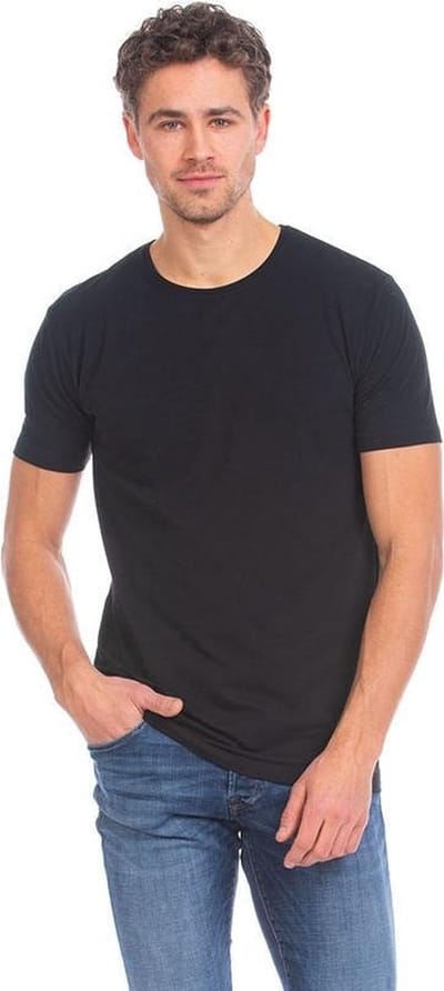 L&S T-shirt crewneck fine cotton elasthan