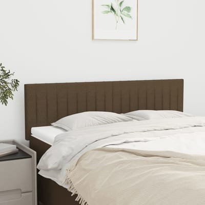 vidaXL - Hoofdborden - 144x5x78/88 - cm - stof - donkerbruin