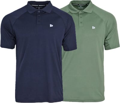 2-Pack Donnay - Sport polo (Björn) - Multi Sportpolo - Heren - Navy/Jungle green (547) - Maat S
