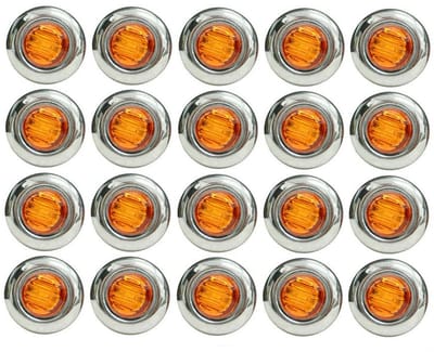 Golden crown - 20 stuks LED-zijmarkeringslichten - Vrachtwagenverlichting - Waterdicht - Amberkleurig - Universeel geschikt voor 12-24V - Lange levens