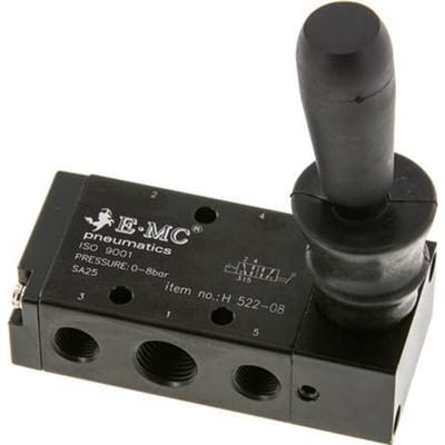 5/2 G1/4'' (G1/8'') Handbediend Hefboom Ventiel Detent 0-8bar/0-112psi E.MC - V2QRX