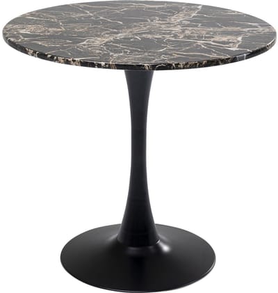 Eettafel Schickeria Ø80cm zwart marmerprint Kare Design