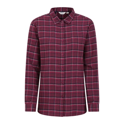 Mountain Warehouse Dames/Dames Balsem Geborsteld Flanellen Longline Shirt (Bourgondië)