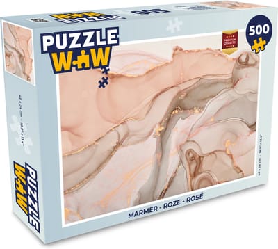 Puzzel Marmer - Roze - Rosé - Legpuzzel - Puzzel 500 stukjes