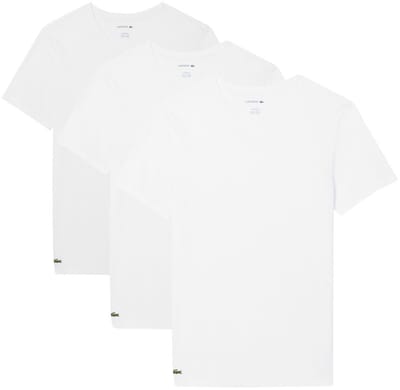 Lacoste heren 3P V-hals shirts basic wit
