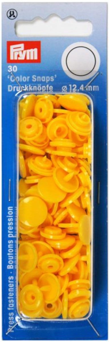 Drukknoop ColorSnaps 12,4 mm geel 30 st. - Drukknopen Color Snaps - Prym