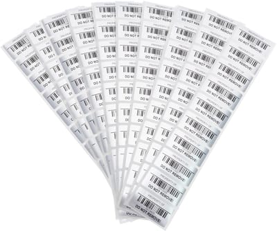 Dailygoods- Beveiligingsstickers 100 stuks - Tamper-Proof - Polyester - 25 x 50 mm - Zilver - Uniek volgnummer - Veiligheidslabels