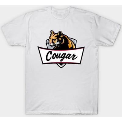 T-shirt Femme Cougar Impression Harajuku Kawaii T-shirt d'été à manches courtes pour femme Haut 3XL blanc