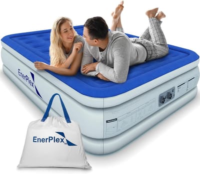 Opblaasbaar Matras 16 Inch met Dubbele Hoogte en Ingebouwde Pomp voor Camping en Thuis