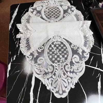 Nieuwe Europese Ovalen Linnen Geborduurde Kwaliteit Tafelkleed Keuken Koelkast Salontafel Bar Mok Onderzetter Kerstfeest Decoraties 40x90cm