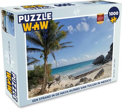 Puzzel Een strand in de Maya-ruïnes van Tulum in Mexico - Legpuzzel - Puzzel 1000 stukjes volwassenen