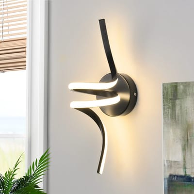 NETTLIFE Wandlamp LED - Modern - Zwart - Aluminium - 7W - 3000K Warm wit Licht - Binnen Wandverlichting 40.5cm - voor Trappenhuis | Hal | Woonkamer | Slaapkamer