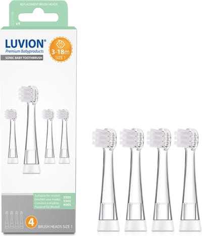 LUVION® Opzetborstel - 3 tot 18 maanden - Set 4 stuks - geschikt voor baby's