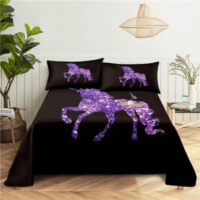Roze Eenhoorn Laken 3D Geprint Cartoon Polyester Bed Laken Met Kussensloop Kinderen Meisjes Kinderen Beddengoed Cadeau 110x230cm 2pcs