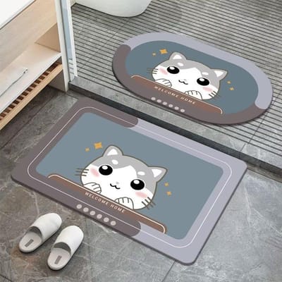 Cartoon Dier Deurmat Diatomeeënmod Absorberend Mat Badkamer Makkelijk Te Drogen Voetmat Toilet Kan Met De Hand Gewassen Worden Antislip Mat 50 * 80 cm