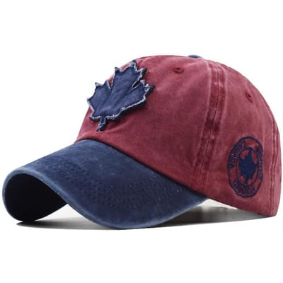 Nieuwe Canadese Esdoornblad Patroon Baseballpet Mannen en Vrouwen Baseballpet Puur Katoen Veelzijdige Baseballpet M（56-58cm） brown