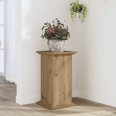 vidaXL - Plantenstandaard - 33x33x60 - cm - bewerkt - hout - artisanaal - eiken