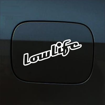 Bumpersticker - Lowlife - 6,3 X 22,1 - Wit