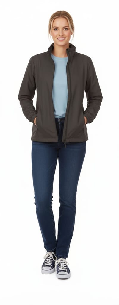 Aansluitende Dames Jas - Grijs - Capuchon - Getailleerd - Windbreaker - Regenjas Dik