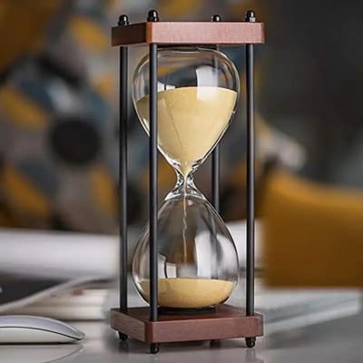 Nieuwe Grote Zandloper Timer 60 Minuten, Metalen Zandloper Zandloper Klok, Tijdmanagement Hulpmiddelen voor Keuken Thuis Kantoor Bureau Decor champagne