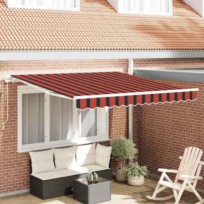 vidaXL - Uitschuifbare - luifel - Oranje - en - Bruin - 350 - x - 250 - cm
