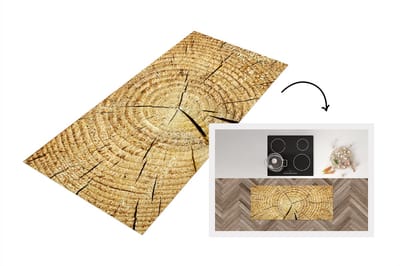 Keukenloper - Loper keuken - Boomstam - Hout - Structuur - 120x50 cm - Keukenloper vinyl