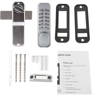 Serrure à combinaison de 1 à 11 chiffres en alliage de zinc pour porte à came, serrure à code de sécurité pratique avec mot de passe gray