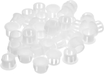 Kunststof Gatstops - Platte Pluggen - Meubels Afwerken - Insteekmontage Zonder Gereedschap - 12 mm Bodemdiameter - Wit