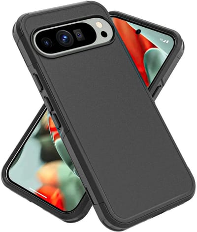 Hoesje Geschikt voor Google Pixel 9 Pro XL - Compatibel met MagSafe - Back Cover met Magneet - Dual-Layer Hybride Case Zwart