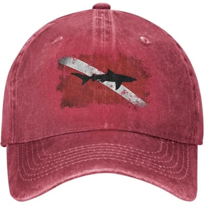 Vintage Haai Duikvlag Retro Sport Denim Pet Verstelbare Snapback Petten Unisex Effen Baseball Cowboy Hoed Adjustable brown